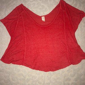 Free People coral scoop neck top